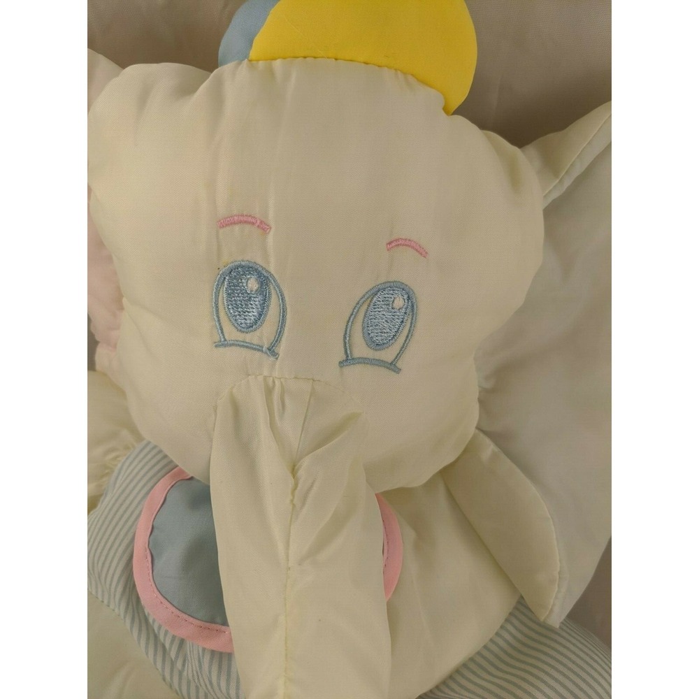 White Elephant Rattle Plush Nylon 12 Inch Stuffed Animal Toy - Picture 4 of 8